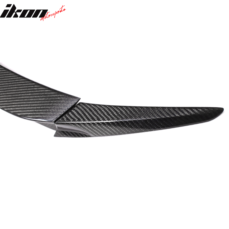 IKON MOTORSPORTS, Trunk Spoiler Compatible With 2009-2012 Mercedes-Benz CL Class W216 Copue , Matte Carbon Fiber + FRP B Style Rear Spoiler Wing, 2010 2011