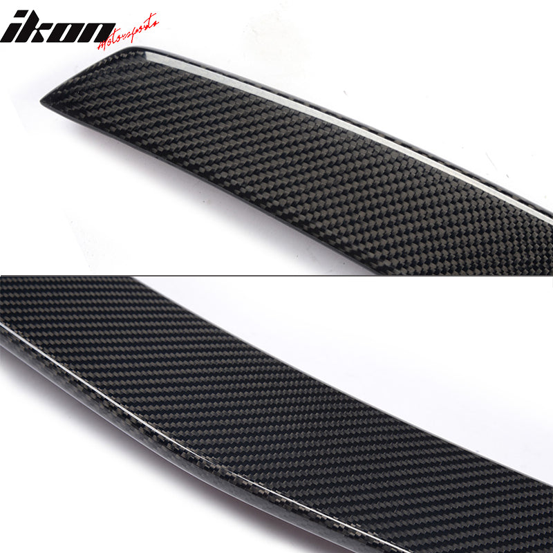 IKON MOTORSPORTS, Trunk Spoiler Compatible With 2010-2015 Mercedes-Benz C Class W207 Coupe , Matte Carbon Fiber + FRP PD Style Rear Spoiler Wing, 2011 2012 2013 2014