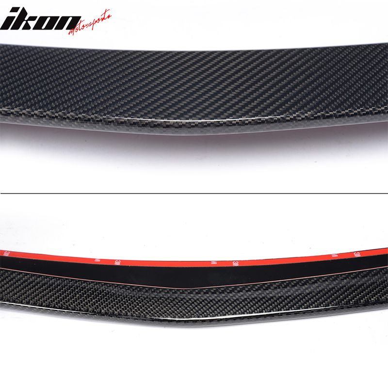 IKON MOTORSPORTS, Trunk Spoiler Compatible With 2010-2015 Mercedes-Benz C Class W207 Coupe , Matte Carbon Fiber + FRP PD Style Rear Spoiler Wing, 2011 2012 2013 2014