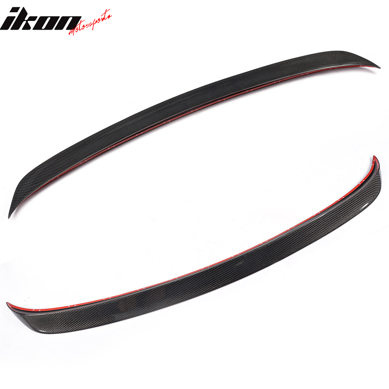 IKON MOTORSPORTS, Trunk Spoiler Compatible With 2004-2010 BMW 5 Series E60 & M5 , Matte Carbon Fiber + FRP AC Style Rear Spoiler Wing, 2005 2006 2007 2008 2009