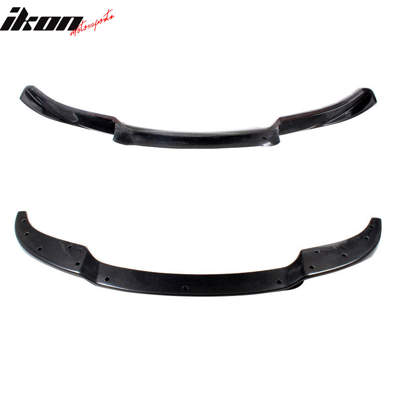 IKON MOTORSPORTS, Front Bumper Lip Compatible With 2006-2010 BMW 5 Series E60 M5 , Matte Carbon Fiber + FRP HM Style Front Lip Spoiler Wing Chin Splitter, 2007 2008 2009