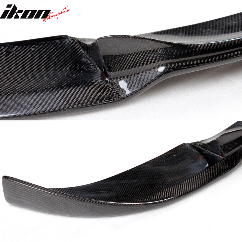 IKON MOTORSPORTS, Front Bumper Lip Compatible With 2006-2010 BMW 5 Series E60 M5 , Matte Carbon Fiber + FRP HM Style Front Lip Spoiler Wing Chin Splitter, 2007 2008 2009