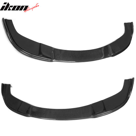 IKON MOTORSPORTS, Front Bumper Lip Compatible With 2004-2010 BMW 5 Series E60 M Sport , Matte Carbon Fiber + FRP HM Style Front Lip Spoiler Wing Chin Splitter, 2005 2006 2007 2008 2009