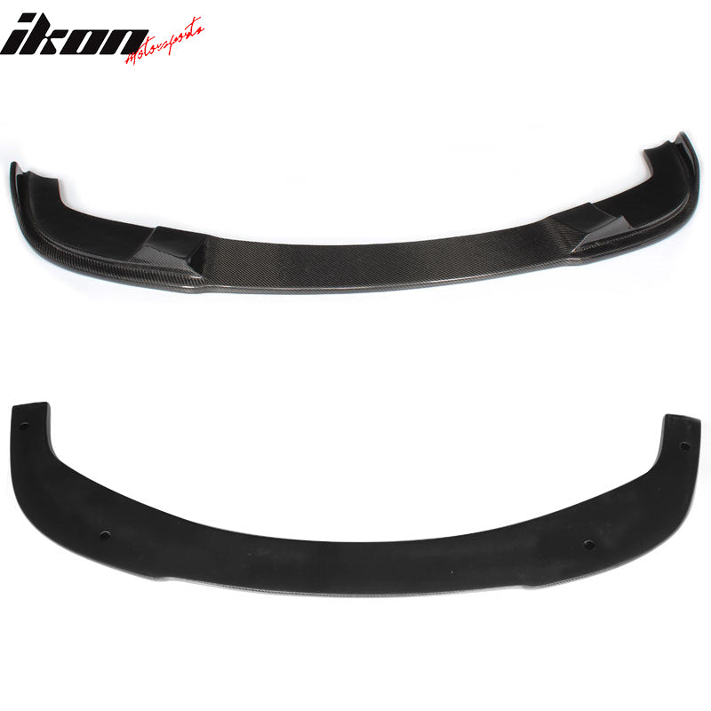 IKON MOTORSPORTS, Front Bumper Lip Compatible With 2004-2010 BMW 5 Series E60 M Sport , Matte Carbon Fiber + FRP HM Style Front Lip Spoiler Wing Chin Splitter, 2005 2006 2007 2008 2009