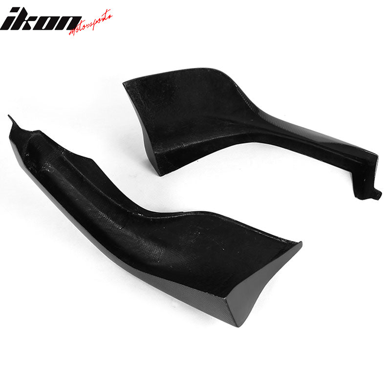 IKON MOTORSPORTS, Front Splitters Compatible With 2004-2010 BMW 5 Series E60 M5 , Matte Carbon Fiber + FRP 3D Style Front Bumper Lip Chin Spoiler Wing 2PC , 2005 2006 2007 2008 2009