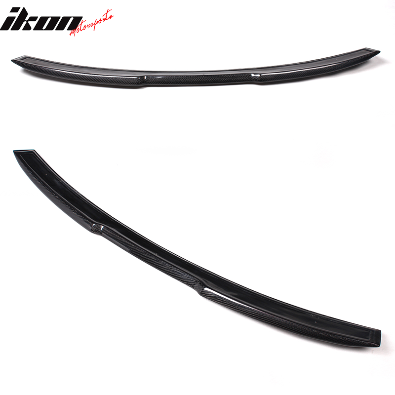 IKON MOTORSPORTS, Roof Spoiler Compatible With 2004-2010 BMW 5 Series E60 M5 , Matte Carbon Fiber + FRP AC Style Rear Spoiler Wing, 2005 2006 2007 2008 2009