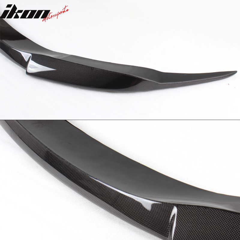 IKON MOTORSPORTS, Front Bumper Lip Compatible With 2006-2010 BMW 6 Series E64 M6 , Matte Carbon Fiber + FRP V Style Front Lip Spoiler Wing Chin Splitter, 2007 2008 2009