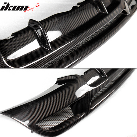 IKON MOTORSPORTS, Rear Diffuser Compatible With 2007-2013 BMW 1 Series E82 Coupe M Sport , Matte Carbon Fiber HT Style Rear Bumper Lip Spoiler Wing, 2008 2009 2010 2011 2012