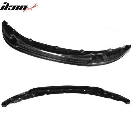 IKON MOTORSPORTS, Front Bumper Lip Compatible With 2011-2012 BMW 1M , Matte Carbon Fiber + FRP Revo Style Front Lip Spoiler Wing Chin Splitter