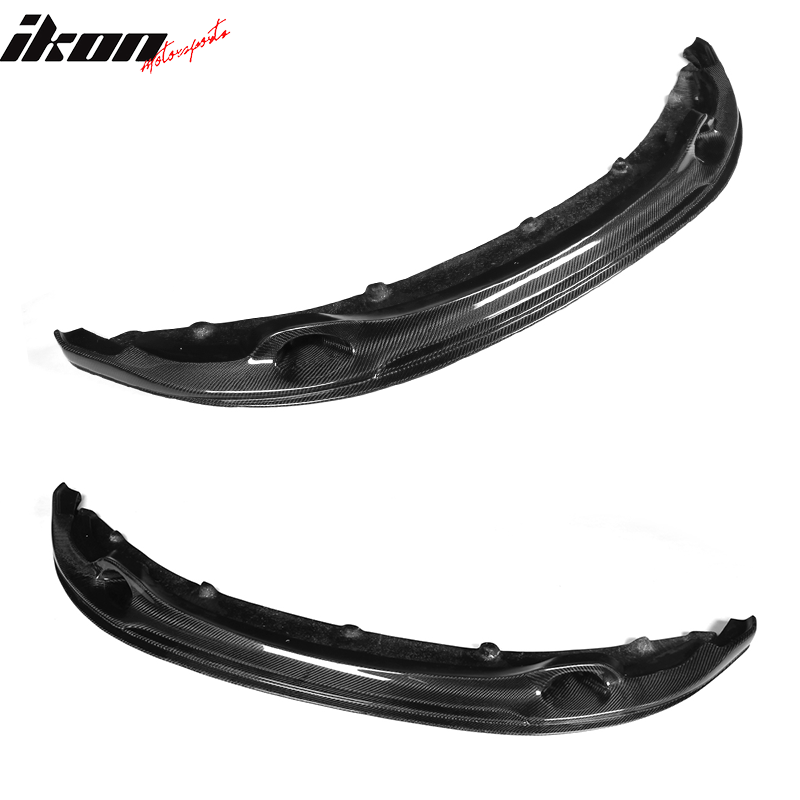 IKON MOTORSPORTS, Front Bumper Lip Compatible With 2011-2012 BMW 1M , Matte Carbon Fiber + FRP Revo Style Front Lip Spoiler Wing Chin Splitter