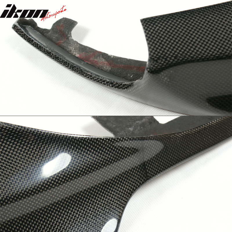 IKON MOTORSPORTS, Front Bumper Lip Compatible With 2011-2016 BMW 5 Series F10 M Sport , Matte Carbon Fiber + FRP V Style Front Lip Spoiler Wing Chin Splitter, 2012 2013 2014 2015