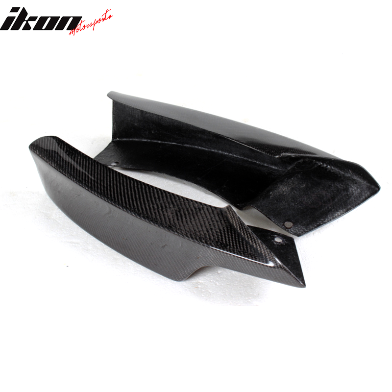 IKON MOTORSPORTS, Front Splitters Compatible With 2012-2018 BMW 3 Series F30 Sedan M Sport, Matte Carbon Fiber + FRP M Performance Style Front Spoiler Wing Chin Splitter, 2013 2014 2015 2016 2017