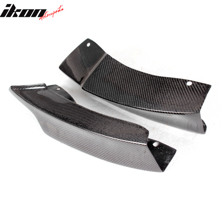 IKON MOTORSPORTS, Front Splitters Compatible With 2012-2018 BMW 3 Series F30 Sedan M Sport, Matte Carbon Fiber + FRP M Performance Style Front Spoiler Wing Chin Splitter, 2013 2014 2015 2016 2017