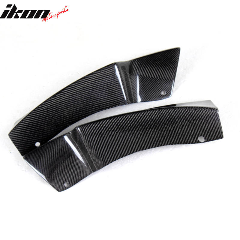 IKON MOTORSPORTS, Front Splitters Compatible With 2012-2018 BMW 3 Series F30 Sedan M Sport, Matte Carbon Fiber + FRP M Performance Style Front Spoiler Wing Chin Splitter, 2013 2014 2015 2016 2017