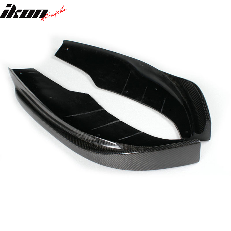 IKON MOTORSPORTS, Front Bumper Lip & Splitters Compatible With 2011-2013 BMW 5 Series F10 Base , Matte Carbon Fiber + FRP JC Style Front Lip Spoiler Wing Chin Splitter, 2012