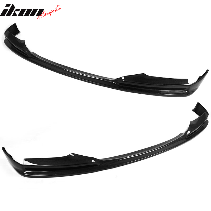 IKON MOTORSPORTS, Front Bumper Lip Compatible With 2011-2016 BMW 5 Series F10 M Sport , Matte Carbon Fiber + FRP 3D Style Front Lip Spoiler Wing Chin Splitter, 2012 2013 2014 2015