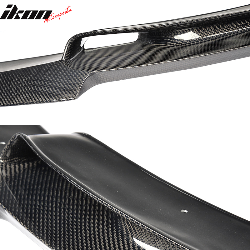 IKON MOTORSPORTS, Front Bumper Lip Compatible With 2012-2017 BMW 6 Series F06 M6 , Matte Carbon Fiber + FRP V Style Front Lip Spoiler Wing Chin Splitter, 2013 2014 2015 2016