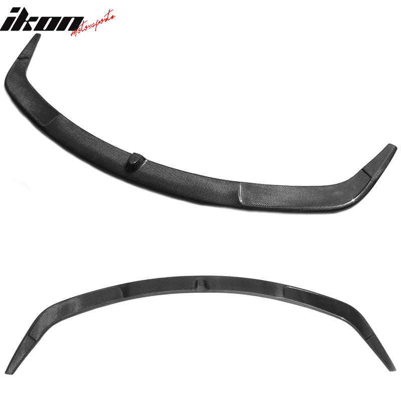 IKON MOTORSPORTS, Front Bumper Lip & Splitters Compatible With 2012-2017 BMW 6 Series F12 F13 M Sport , Matte Carbon Fiber + FRP P Style Front Lip Spoiler Wing, 2013 2014 2015 2016