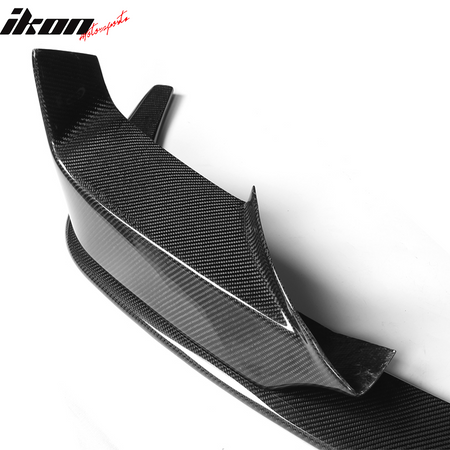 IKON MOTORSPORTS, Front Bumper Lip & Splitters Compatible With 2012-2017 BMW 6 Series F12 F13 M Sport , Matte Carbon Fiber + FRP P Style Front Lip Spoiler Wing, 2013 2014 2015 2016