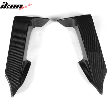 IKON MOTORSPORTS, Front Lip Splitters Compatible With 2012-2017 BMW 6 Series F12 F13 M Sport , Matte Carbon Fiber + FRP M Performance Style Front Bumper Lip Spoiler Wing Pair, 2013 2014 2015 2016