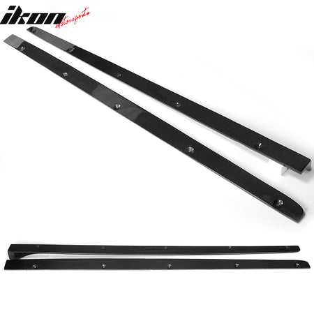 IKON MOTORSPORTS, Side Skirts Compatible With 2015-2018 Mercedes-Benz W205 AMG Sport , Matte Carbon Fiber S Style Side Skirt Extension Rocker Panel Pair, 2016 2017