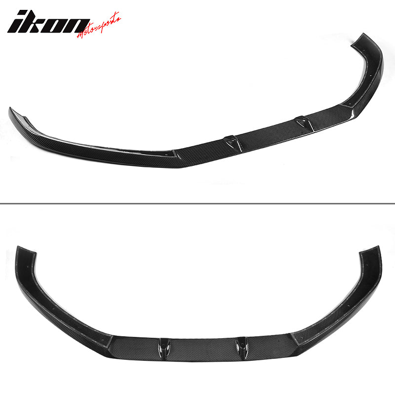 IKON MOTORSPORTS, Front Bumper Lip Compatible With 2017-2020 Audi A4 B9 , Matte Carbon Fiber JC Style Front Lip Spoiler Wing Chin Splitter, 2018 2019