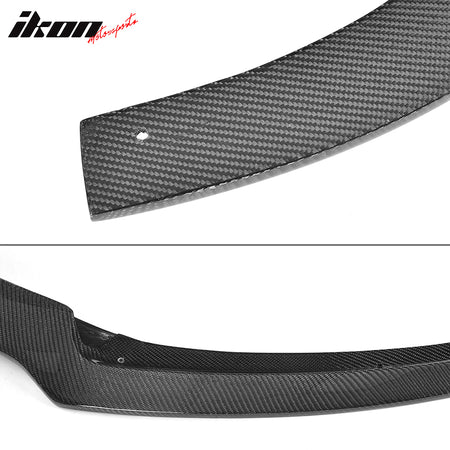 IKON MOTORSPORTS, Front Bumper Lip Compatible With 2016-2018 Audi A6 S6 C7 Sline Sedan , Matte Carbon Fiber JC Style Front Lip Spoiler Wing Chin Splitter, 2017