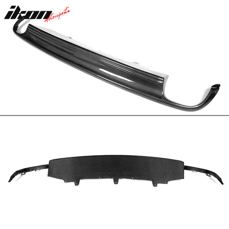 IKON MOTORSPORTS, Rear Diffuser Compatible With 2012-2015 Audi A6 C7 Sedan , Matte Carbon Fiber + FRP S6 Style Rear Bumper Lip Spoiler Wing, 2013 2014