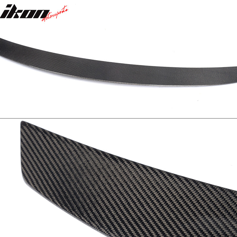 IKON MOTORSPORTS, Trunk Spoiler Compatible With 2014-2018 Mercedes-Benz W222 Sedan , Matte Carbon Fiber B Style Rear Spoiler Wing, 2015 2016 2017