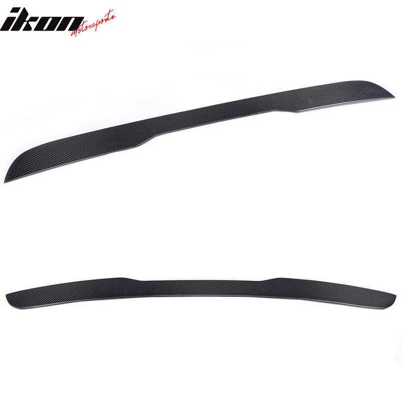 IKON MOTORSPORTS, Window Roof Spoiler Compatible With 2014-2018 Mercedes-Benz W222 , Matte Carbon Fiber JC Style Rear Spoiler Wing, 2015 2016 2017