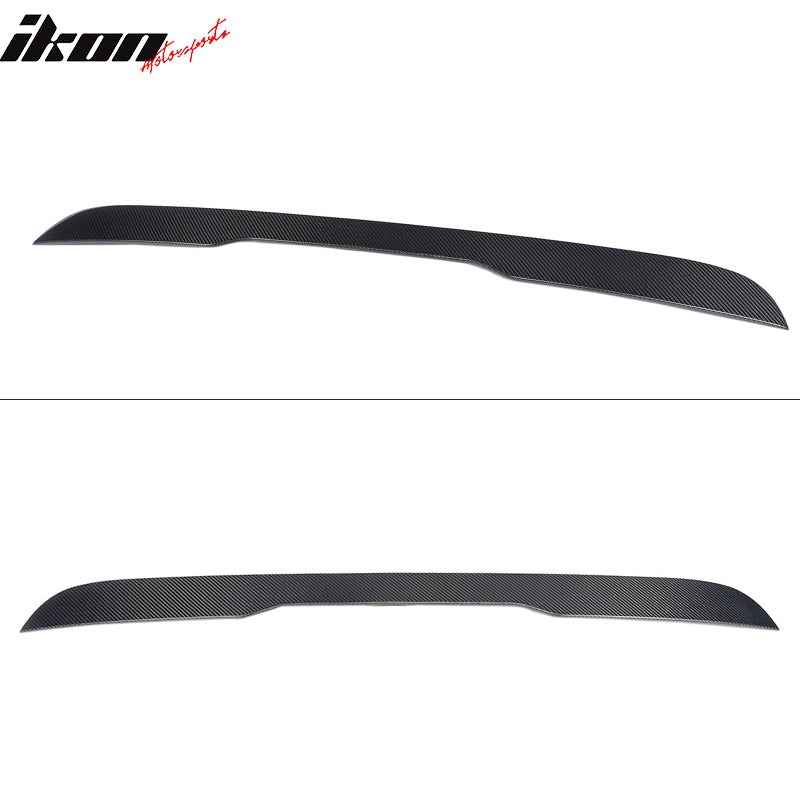 IKON MOTORSPORTS, Window Roof Spoiler Compatible With 2014-2018 Mercedes-Benz W222 , Matte Carbon Fiber JC Style Rear Spoiler Wing, 2015 2016 2017