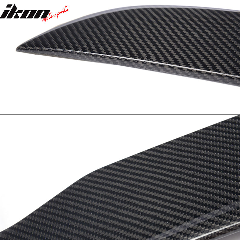 IKON MOTORSPORTS, Window Roof Spoiler Compatible With 2014-2018 Mercedes-Benz W222 , Matte Carbon Fiber JC Style Rear Spoiler Wing, 2015 2016 2017