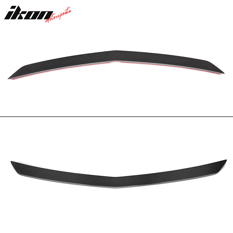 IKON MOTORSPORTS, Trunk Spoiler Compatible With 2010-2016 Mercedes-Benz E-Class W212 Sedan E200 E250 E300 E350 E400 E500 E550 , Matte Carbon Fiber + FRP V Style Rear Spoiler Wing, 2011 2012 2013 2014