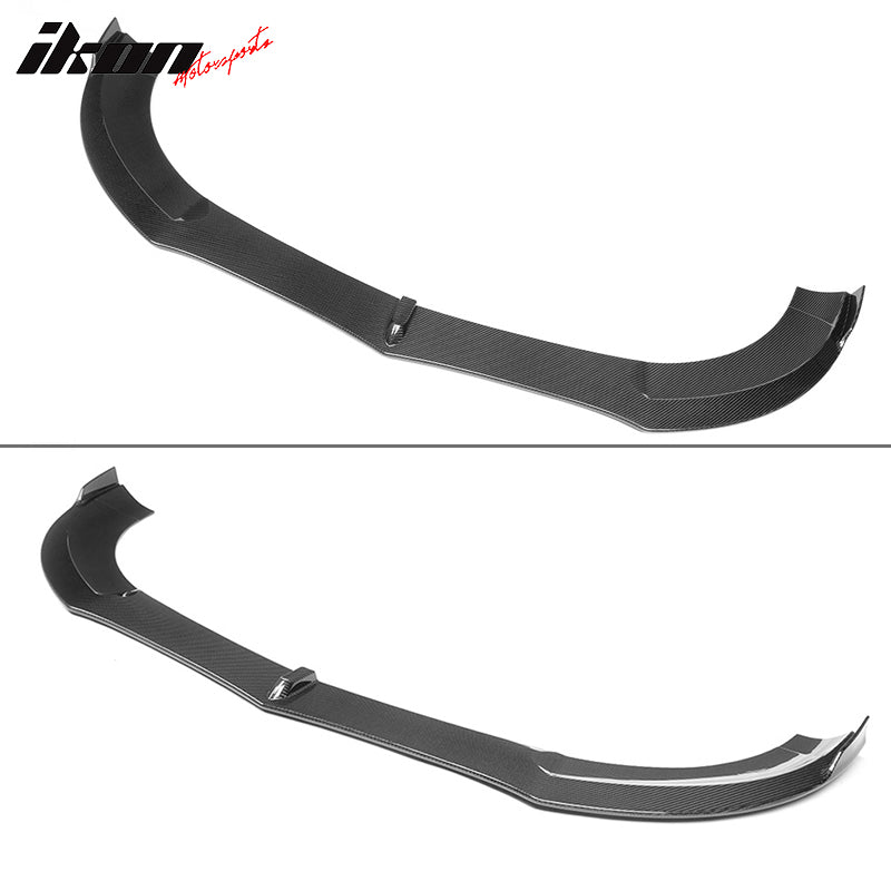 IKON MOTORSPORTS, Front Bumper Lip Compatible With 2015-2018 Mercedes-Benz W218 CLS CLASS , Matte Carbon Fiber + FRP JC Style Front Lip Spoiler Wing Chin Splitter, 2016 2017