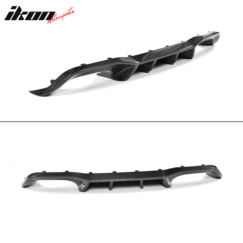 IKON MOTORSPORTS, Rear Diffuser Compatible With 2016-2019 BMW F87 M2, AP Style Matte Carbon Fiber Rear Bumper Lip Valance Spoiler, 2017 2018