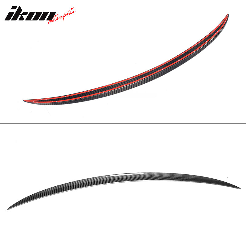 IKON MOTORSPORTS, Trunk Spoiler Compatible With 2016-2021 BMW F87 M2 & 2014-2021 F22 220i M235i, V Style Matte Carbon Fiber Rear Spoiler Wing, 2015 2016 2017 2018