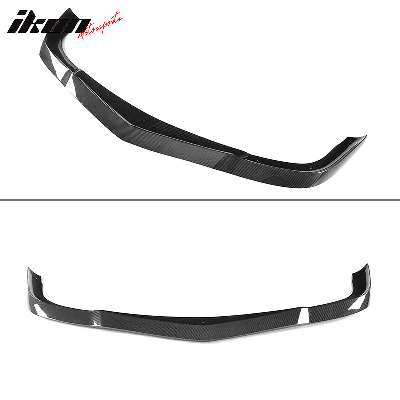 IKON MOTORSPORTS, Front Bumper Lip Compatible With 2006-2009 Mercedes-Benz W211 E63 AMG Sedan, XY Style Matte Carbon Fiber Front Lip Chin Valance Spoiler Splitter, 2007 2008