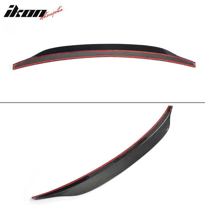 IKON MOTORSPORTS, Trunk Spoiler Compatible With 2017-2020 Audi A4 B9, CA Style Matte Carbon Fiber Rear Spoiler Wing, 2018 2019