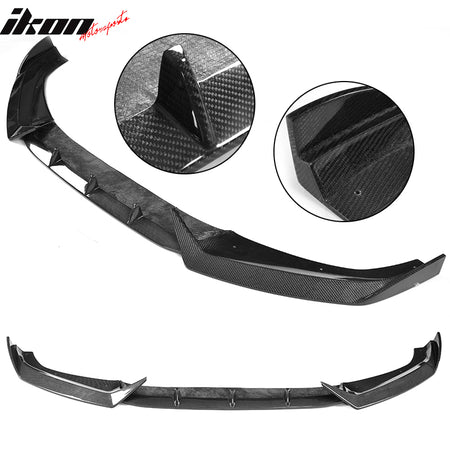 IKON MOTORSPORTS, Front Bumper Lip Compatible With 2017-2018 Audi A4 S4 B9, JC Style Matte Carbon Fiber Front Lip Chin Valance Spoiler Splitter