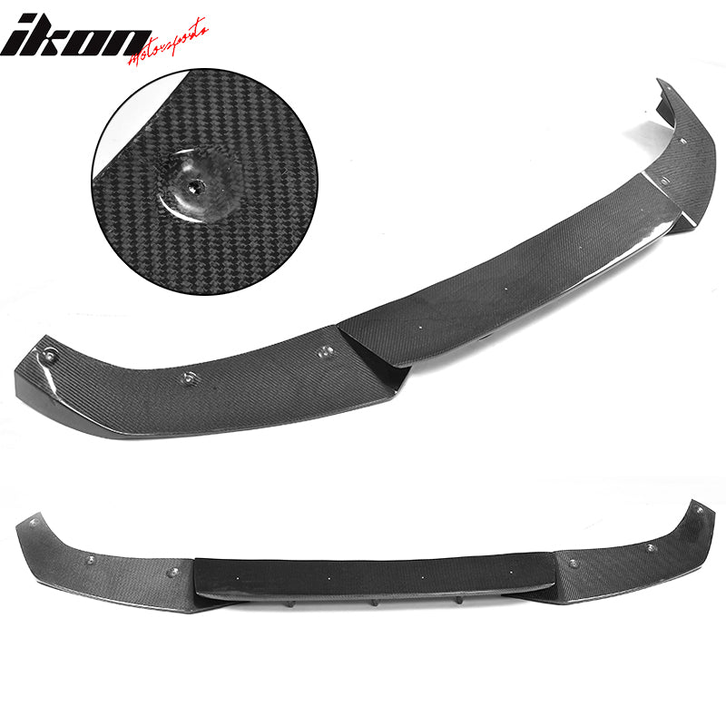 IKON MOTORSPORTS, Front Bumper Lip Compatible With 2017-2018 Audi A4 S4 B9, JC Style Matte Carbon Fiber Front Lip Chin Valance Spoiler Splitter