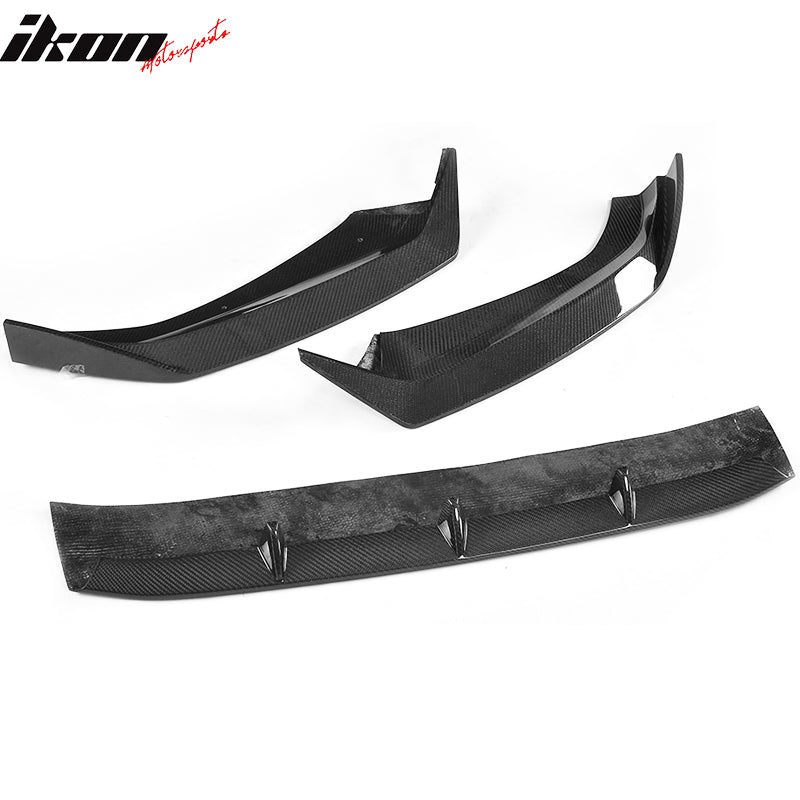 IKON MOTORSPORTS, Front Bumper Lip Compatible With 2017-2018 Audi A4 S4 B9, JC Style Matte Carbon Fiber Front Lip Chin Valance Spoiler Splitter