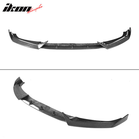 IKON MOTORSPORTS, Front Bumper Lip Compatible With 2017-2018 Audi A4 S4 B9, JC Style Matte Carbon Fiber Front Lip Chin Valance Spoiler Splitter