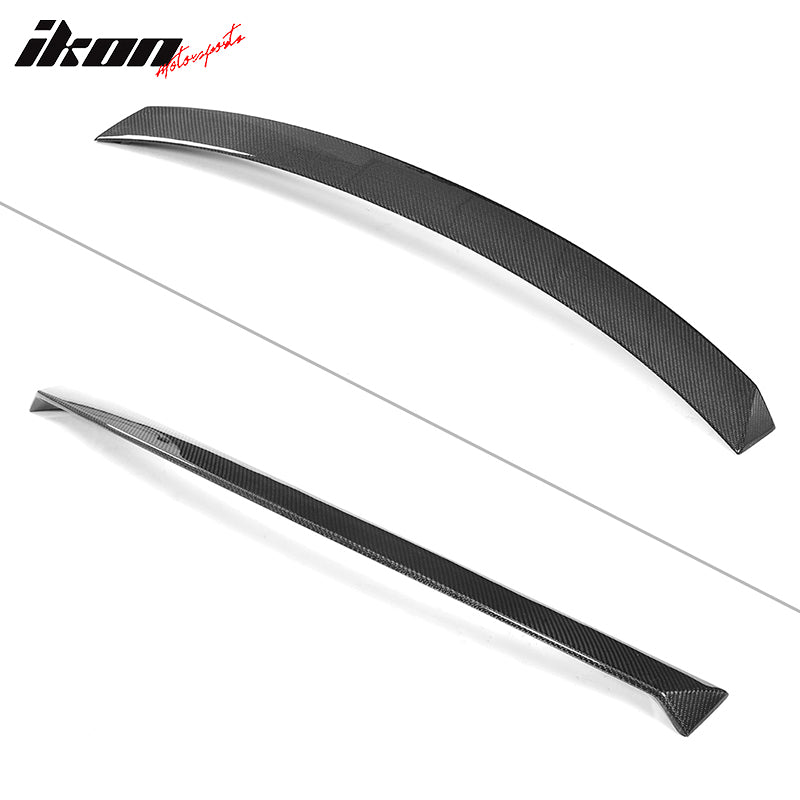 IKON MOTORSPORTS, Roof Spoiler Compatible With 2017-2018 Mercedes-Benz E Class C238 Coupe, JC Style Matte Carbon Fiber Rear Spoiler Wing