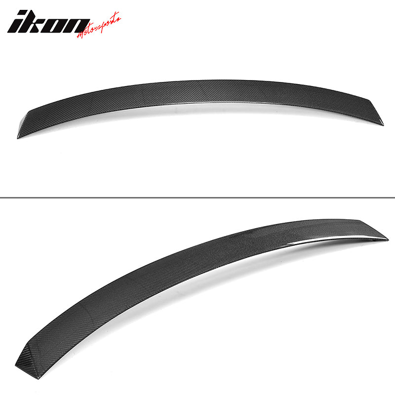 IKON MOTORSPORTS, Roof Spoiler Compatible With 2017-2018 Mercedes-Benz E Class C238 Coupe, JC Style Matte Carbon Fiber Rear Spoiler Wing