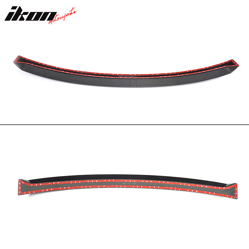 IKON MOTORSPORTS, Roof Spoiler Compatible With 2017-2018 Mercedes-Benz E Class C238 Coupe, JC Style Matte Carbon Fiber Rear Spoiler Wing