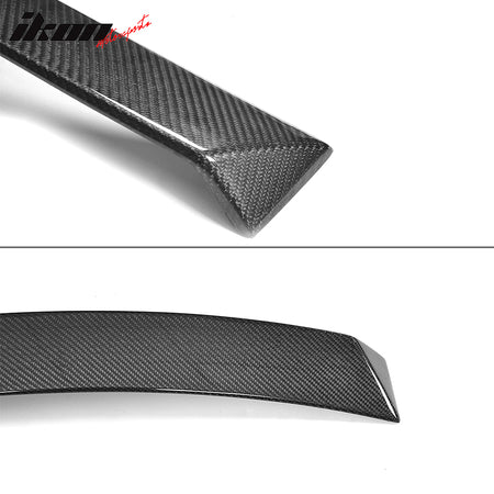 IKON MOTORSPORTS, Roof Spoiler Compatible With 2017-2018 Mercedes-Benz E Class C238 Coupe, JC Style Matte Carbon Fiber Rear Spoiler Wing