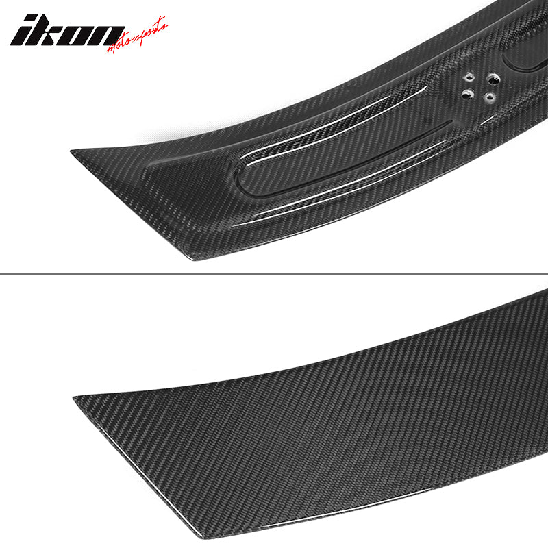 IKON MOTORSPORTS, Trunk Spoiler Compatible With 2012-2018 Audi A7 4G8 Sedan, Factory Style Matte Carbon Fiber Rear Spoiler Wing, 2013 2014 2015 2016 2017