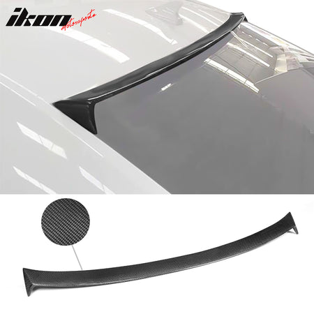 IKON MOTORSPORTS, Roof Spoiler Compatible With 2013-2018 Cadillac ATS Sedan, JC Style Matte Carbon Fiber Rear Spoiler Wing, 2014 2015 2016 2017