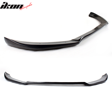 IKON MOTORSPORTS, Front Bumper Lip Compatible With 2013-2016 Audi A4 B8.5 Sedan, STK Style Matte Carbon Fiber Front Lip Chin Valance Spoiler Splitter, 2014 2015