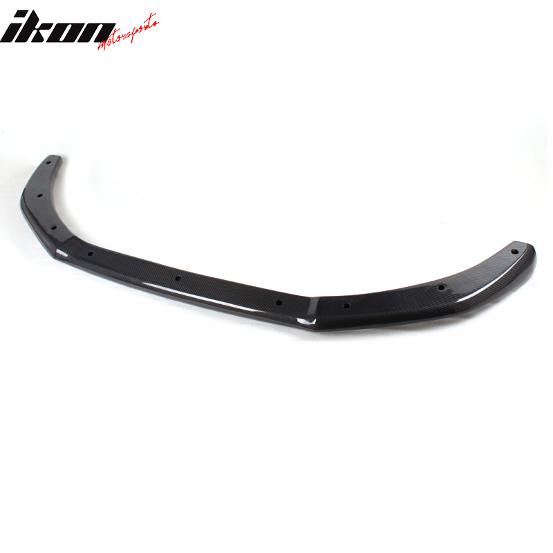 IKON MOTORSPORTS, Front Bumper Lip Compatible With 2013-2016 Audi A4 B8.5 Sedan, STK Style Matte Carbon Fiber Front Lip Chin Valance Spoiler Splitter, 2014 2015